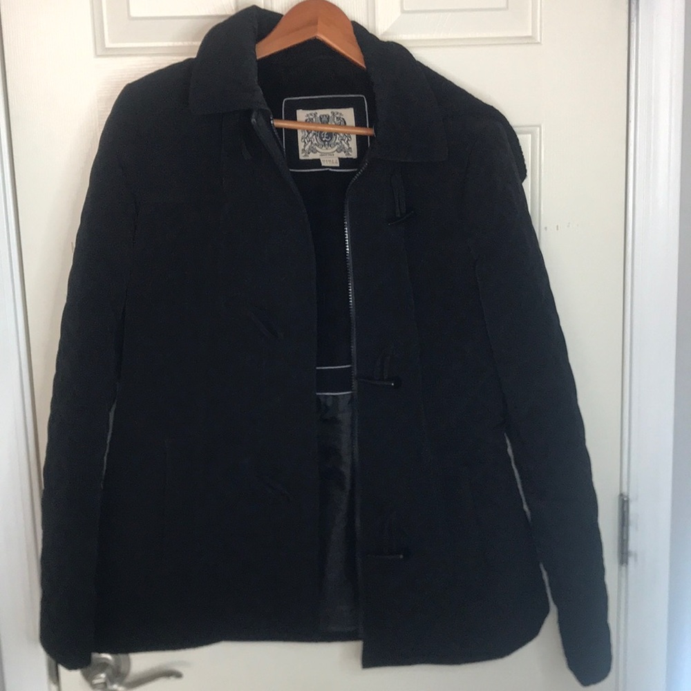 Black Quilt-pattern Puff Jacket